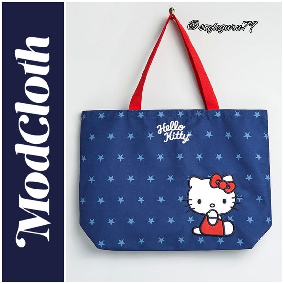Modcloth Handbags - ModCloth x Hello Kitty Team Americana Bag in Blue Filled With HK Goodies